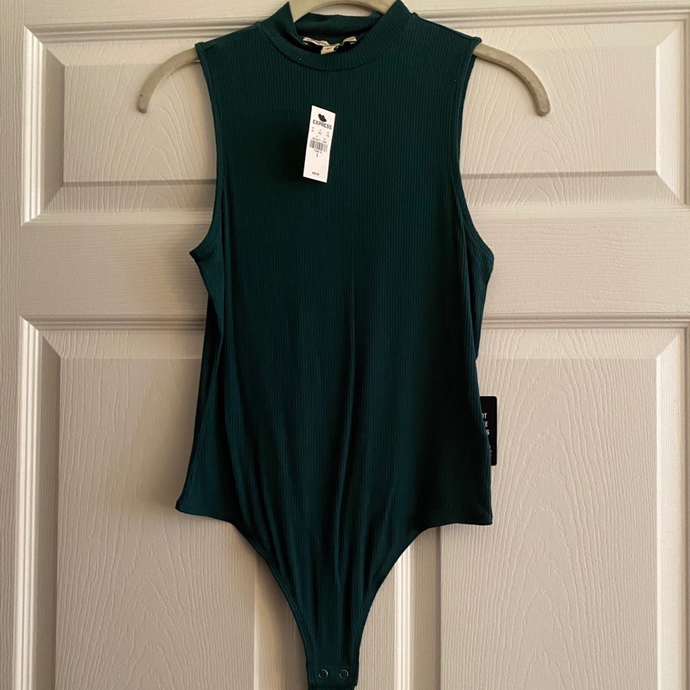 Express green thong bodysuit